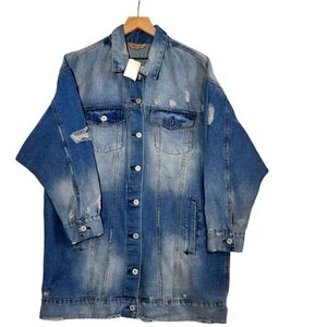 Discovery Stonewash Damaged Denium  Blue Jean Jacket